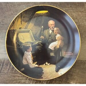 Norman Rockwell "Grandpa's Treasure Chest" Collector Plate Porcelain Limited Edi